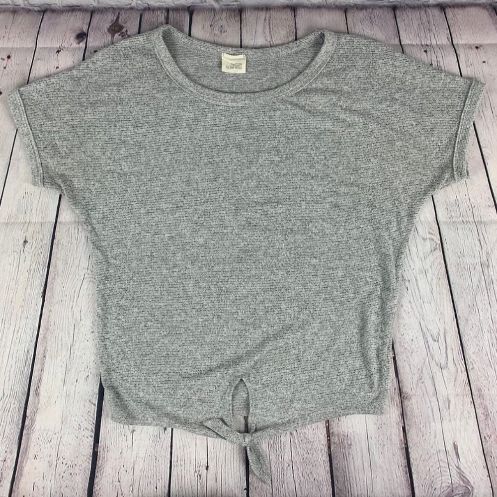Caution to the Wind Anthro Tied Front Top